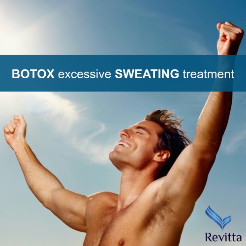 Stop sweating with Botox injections. Botox treatment to stop sweating at Revitta. Stop sweating excessively.